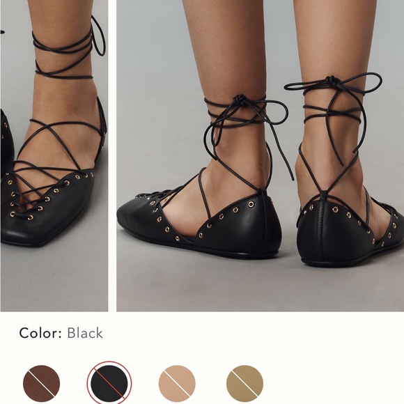 Jeffrey Campbell Corset Lace-Up Grommet Ballet Flats - Picture 2 of 6